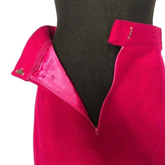 Women’s 2-Piece Raspberry Red Career Skirt Suit Set - Petites - Picture 7 of 8